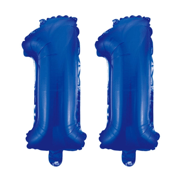 Folieballon 11 jaar blauw 86cm
