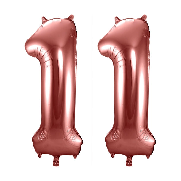 Folieballon 11 jaar brons 86cm