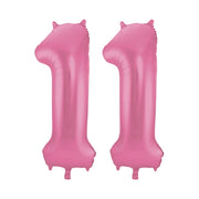 Folieballon 11 jaar metallic roze mat 86cm