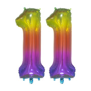 Folieballon 11 jaar Regenboog 76cm