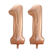 Folieballon 11 jaar Rose Goud 66cm