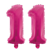 Folieballon 11 jaar roze 86cm