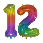Folieballon 12 jaar Regenboog 76cm