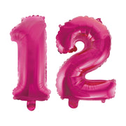 Folieballon 12 jaar roze 41cm