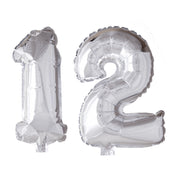 Folieballon 12 jaar zilver 41cm