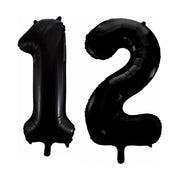 Folieballon 12 jaar zwart 41cm