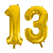 Folieballon 13 jaar Goud 41cm
