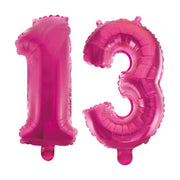 Folieballon 13 jaar roze 86cm