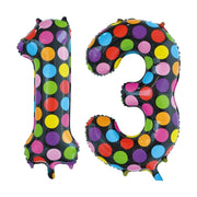 Folieballon 13 jaar stippen 86cm