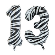 Folieballon 13 jaar zebra 86cm