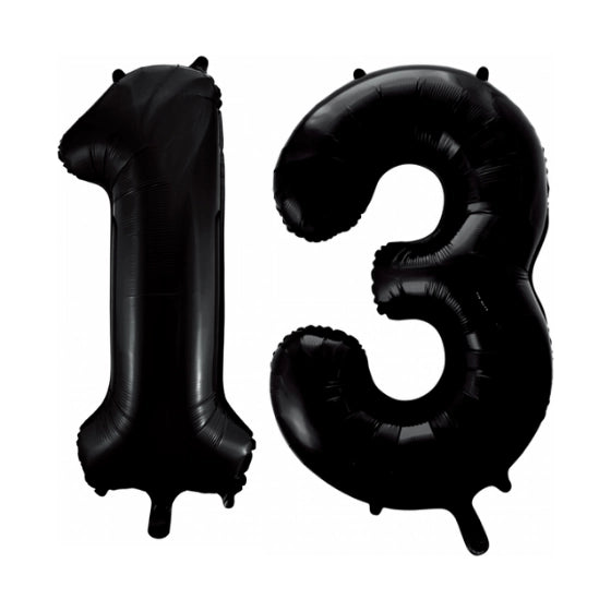 Folieballon 13 jaar zwart 41cm