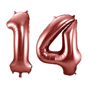 Folieballon 14 jaar brons 86cm