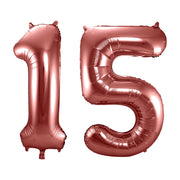 Folieballon 15 jaar brons 86cm