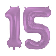 Folieballon 15 jaar metallic paars 86cm