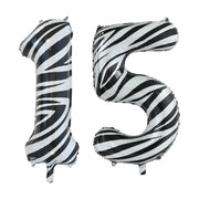 Folieballon 15 jaar zebra 86cm