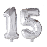 Folieballon 15 jaar zilver 86cm
