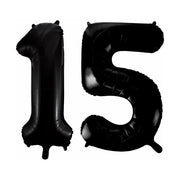 Folieballon 15 jaar zwart 41cm