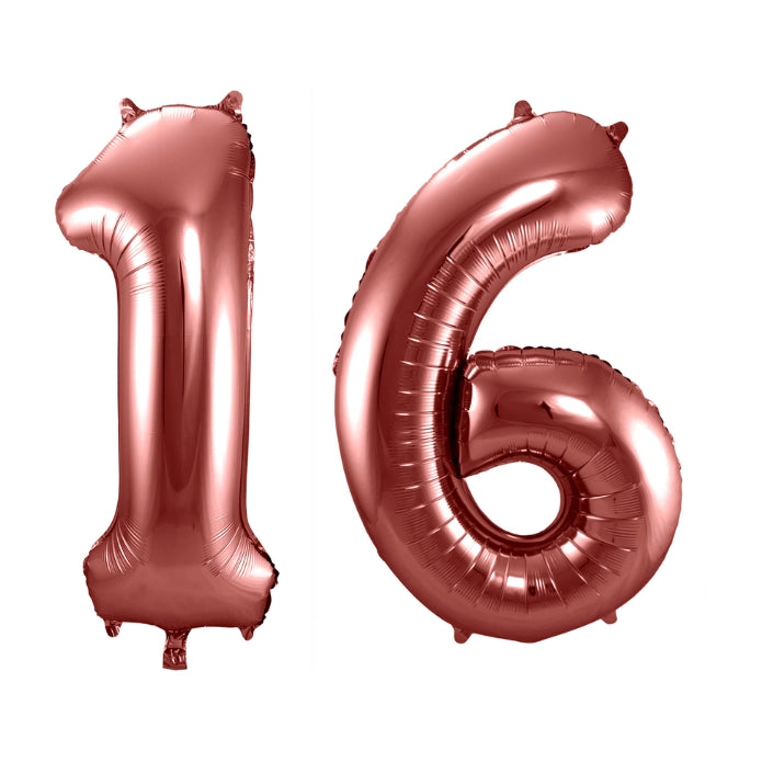 Folieballon 16 jaar brons 86cm