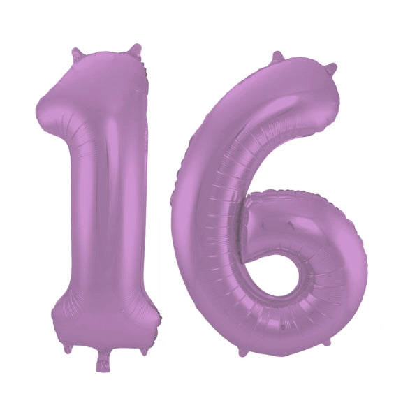Folieballon 16 jaar metallic paars 86cm