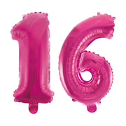 Folieballon 16 jaar roze 41cm