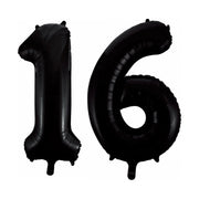 Folieballon 16 jaar zwart 86cm