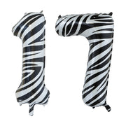 Folieballon 17 jaar zebra 86cm