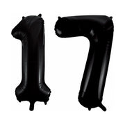 Folieballon 17 jaar zwart 41cm