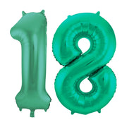 Folieballon 18 jaar metallic groen 86cm