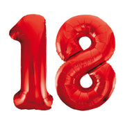 Folieballon 18 jaar rood 86cm
