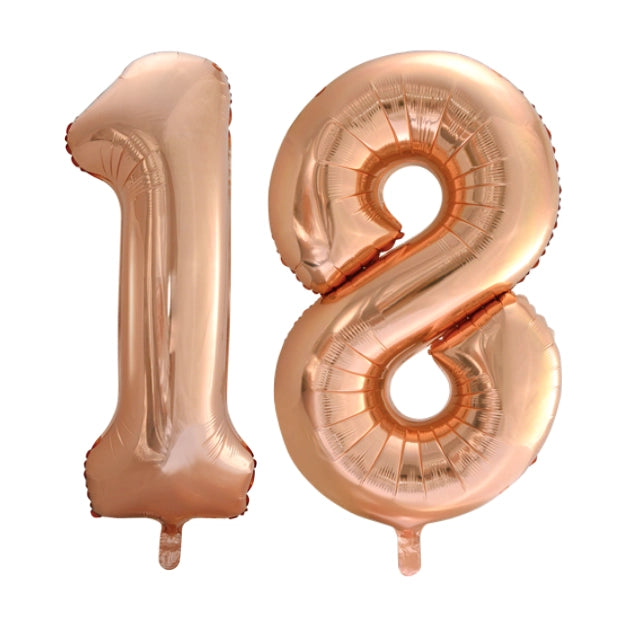 Folieballon 18 jaar Rose Goud 66cm