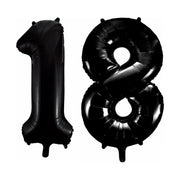 Folieballon 18 jaar zwart 41cm