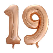 Folieballon 19 jaar Rosé Goud 86cm