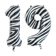 Folieballon 19 jaar zebra 86cm