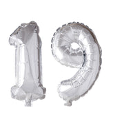 Folieballon 19 jaar zilver 41cm