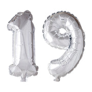 Folieballon 19 jaar Zilver 66cm