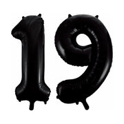 Folieballon 19 jaar zwart 86cm