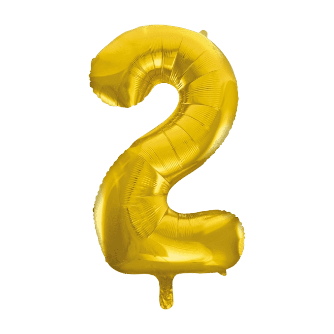 Folieballon 2 jaar Goud 41cm