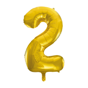 Folieballon 2 jaar Goud 66cm