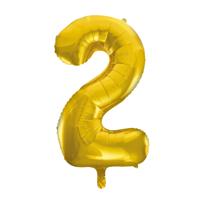 Folieballon 2 jaar Goud 66cm