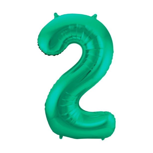 Folieballon 2 jaar metallic groen 86cm