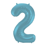 Folieballon 2 jaar metallic pastel blauw mat 86cm