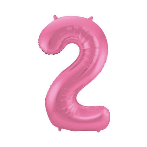 Folieballon 2 jaar metallic roze mat 86cm