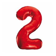 Folieballon 2 jaar rood 86cm