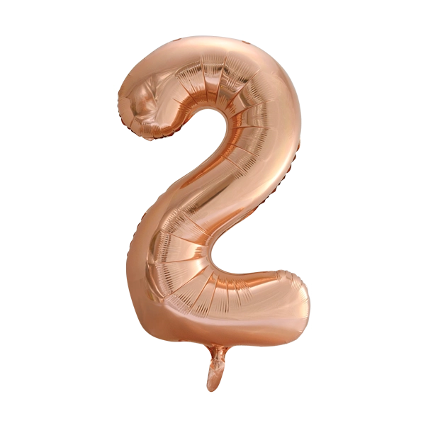 Folieballon 2 jaar Rose Goud 66cm