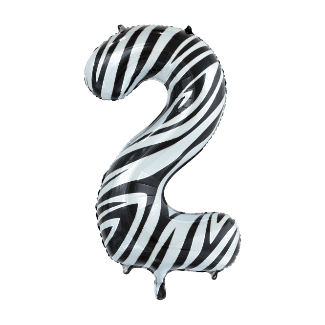 Folieballon 2 jaar zebra 86cm
