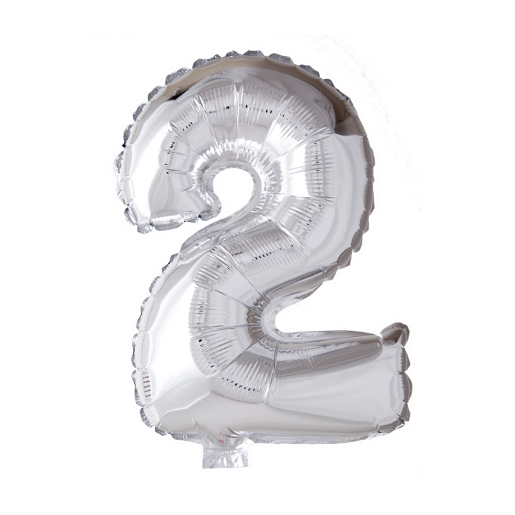 Folieballon 2 jaar Zilver 66cm