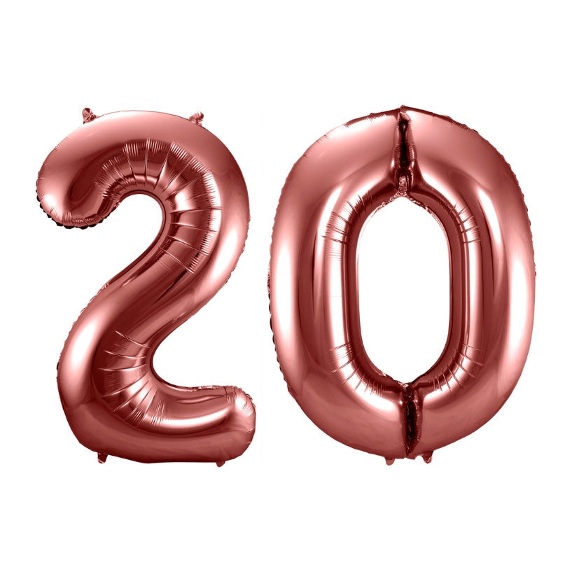 Folieballon 20 jaar brons 86cm