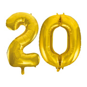 Folieballon 20 jaar Goud 66cm