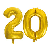 Folieballon 20 jaar Goud 86cm