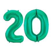 Folieballon 20 jaar metallic groen 86cm